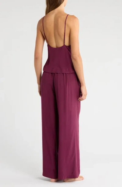 Natori Sleek Silk-modal Cami Pajama Set In Purple
