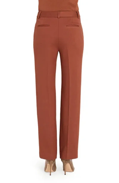 Tahari Asl Patch Pocket Straight Leg Pants In Brown