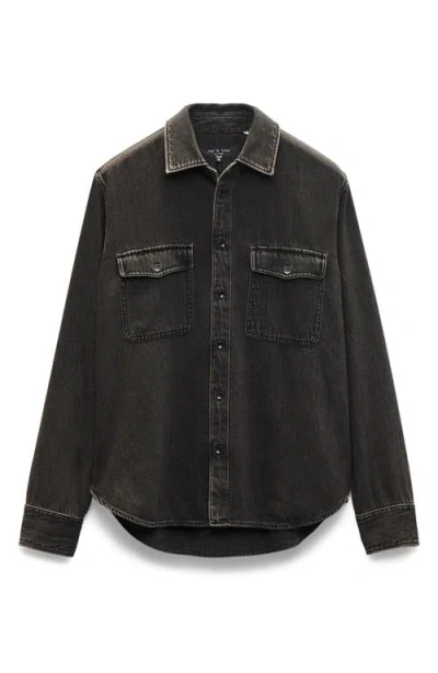 Rag & Bone Infuse Denim Slim Fit Button Down Shirt In Black