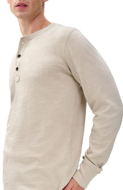 Rag & Bone Classic Flame Slub Cotton Henley In Gray
