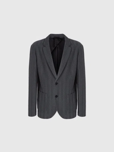 Missoni Single-breasted Jacket With Zigzag Pattern In Multi