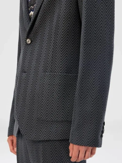 Missoni Single-breasted Jacket With Zigzag Pattern In Multi