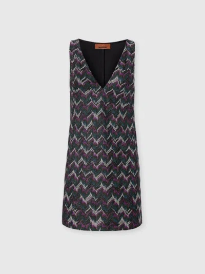 Missoni Minikleid Mit V-ausschnitt Aus Strukturierter Spitze In Multi