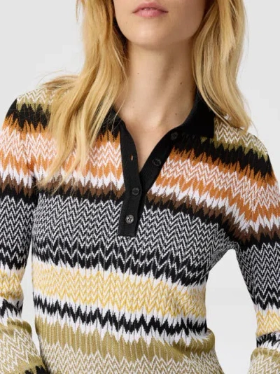 Missoni Long Sleeve Polo With Revisited Chevron Pattern In Multi