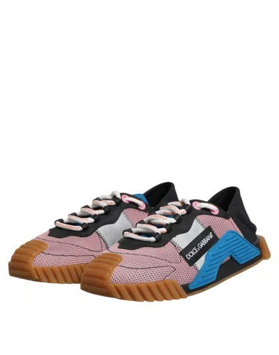Dolce & Gabbana Multicolor Lace Up Low Top Ns1 Sneakers Shoes In Black