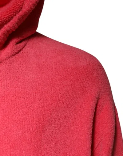 Dolce & Gabbana Red Cotton Knit Hooded Men Pullover Sweater In Red