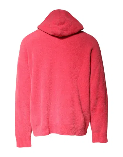 Dolce & Gabbana Red Cotton Knit Hooded Men Pullover Sweater In Red