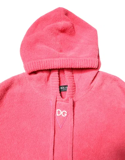 Dolce & Gabbana Red Cotton Knit Hooded Men Pullover Sweater In Red