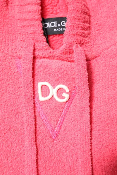 Dolce & Gabbana Red Cotton Knit Hooded Men Pullover Sweater In Red