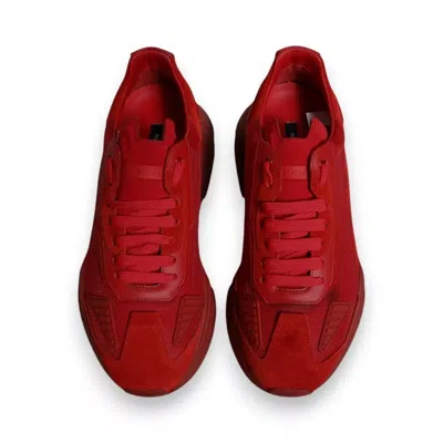 Pre-owned Dolce & Gabbana Red Leather Daymaster Low Top Sneakers Men's Shoes ()