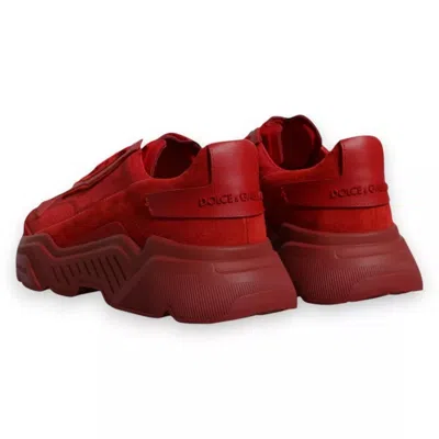 Pre-owned Dolce & Gabbana Red Leather Daymaster Low Top Sneakers Men's Shoes ()