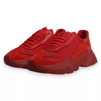 Pre-owned Dolce & Gabbana Red Leather Daymaster Low Top Sneakers Men's Shoes ()