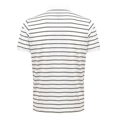 Dunhill Polo In Righe In Cotton  In White