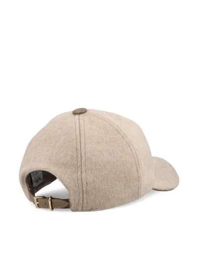Max Mara Beige Logo Baseball Hat In Neutral
