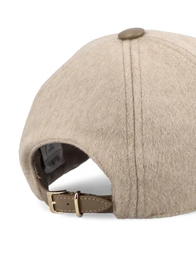 Max Mara Beige Logo Baseball Hat In Neutral