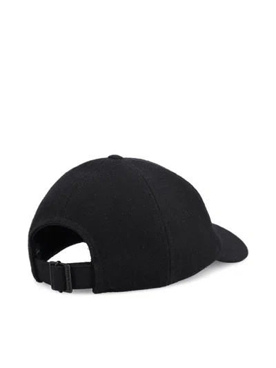 Saint Laurent Cassandra Felt Baseball Cap In Black