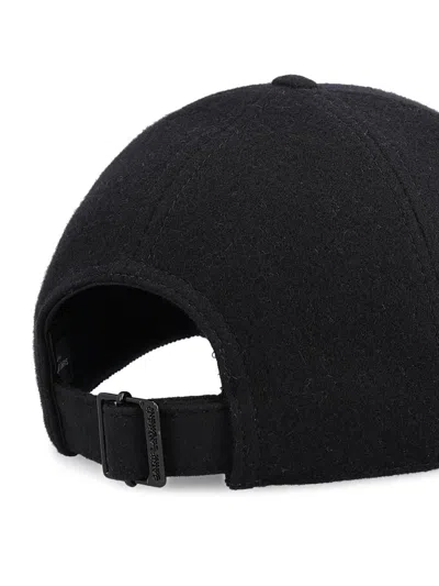 Saint Laurent Cassandra Felt Baseball Cap In Black