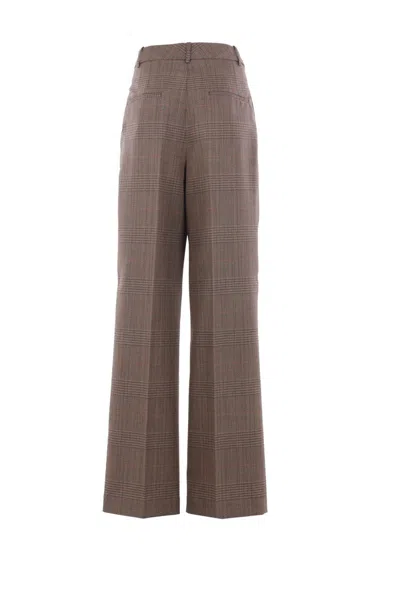 Rohe Trousers In Prince Of Wales Check In Brown