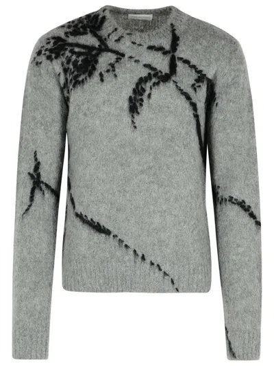 Dries Van Noten Grey Wool Blend Sweater Men In Gray