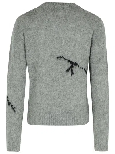 Dries Van Noten Grey Wool Blend Sweater Men In Gray