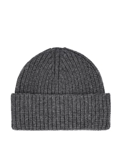 Giada Benincasa Ribbed-knit Logo-patch Beanie Hat In Gray