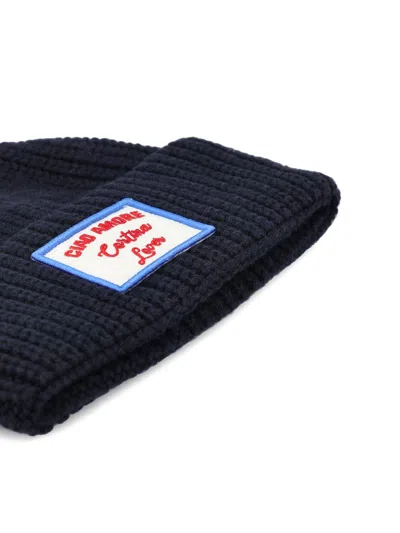 Giada Benincasa Ribbed-knit Logo Patch Beanie Hat In Black