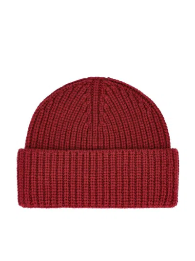 Giada Benincasa Ribbed Logp-patch Beanie In Red