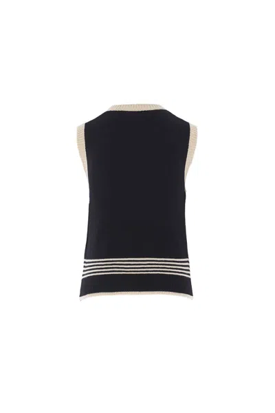 Valentino Virgin Wool Le Chat De La Maison Sweater Vest In Multi