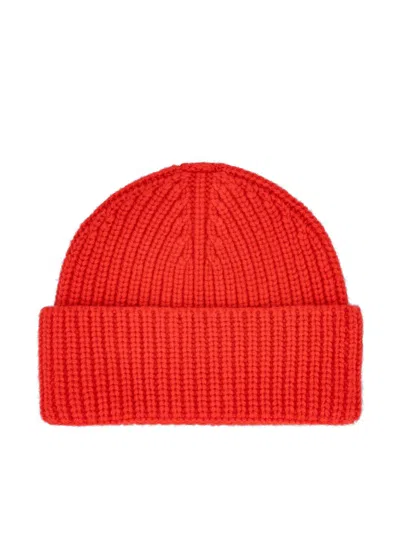 Giada Benincasa Ribbed-knit Logo-patch Beanie In Red