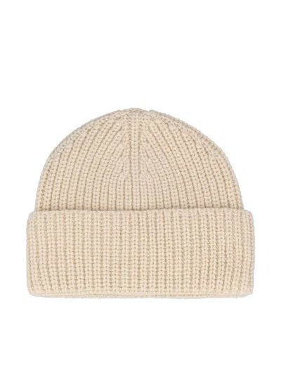 Giada Benincasa Ribbed-knit Logo-patch Beanie Hat In Neutral