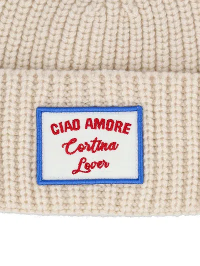 Giada Benincasa Ribbed-knit Logo-patch Beanie Hat In Neutral