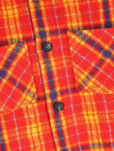 Giada Benincasa Checked Wool Shirt Jacket In Orange