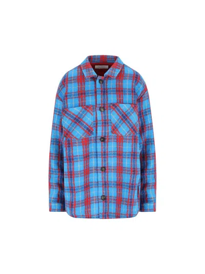 Giada Benincasa Checked-pattern Embroidered Shirt In Blue