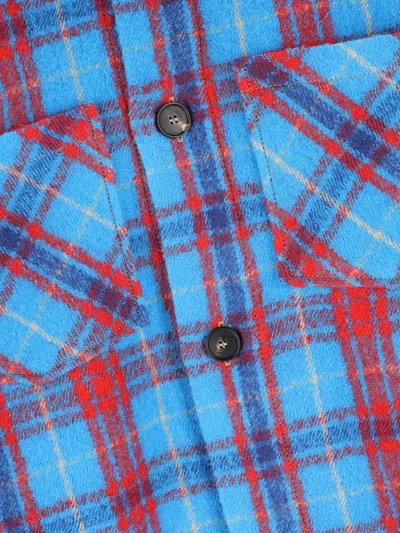 Giada Benincasa Checked-pattern Embroidered Shirt In Blue