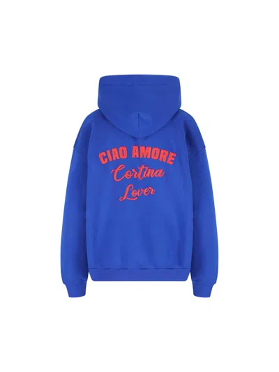 Giada Benincasa Ciao Amore Embroidered Hoodie In Blue