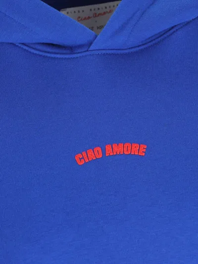 Giada Benincasa Ciao Amore Embroidered Hoodie In Blue
