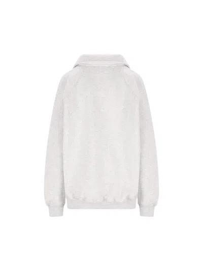 Giada Benincasa Polo-neck Embroidered Sweatshirt In Gray