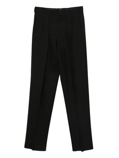 Tom Ford High Twist Broken Twill Double Pleat Trousers Clothing In Black