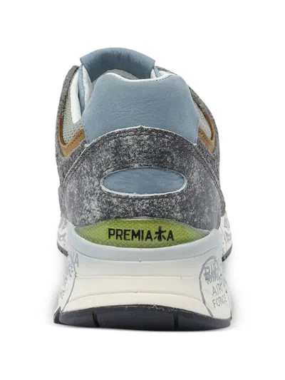 Premiata Suede-panel Lace-up Sneakers In Green