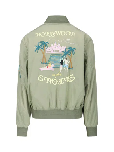 Amiri Embroidered Casual Jacket With Colorful Patches In Green