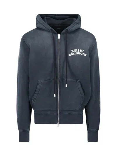 Amiri Felpa In Cotone Ardesia  Uomo In Blue