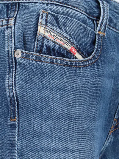 Diesel High-waisted Flared Jeans With Vintage-inspired Finish In Blue