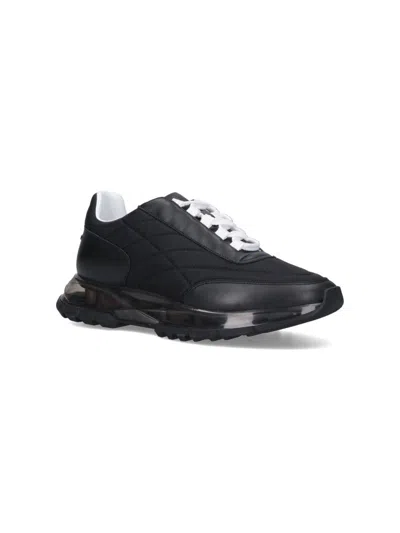 Givenchy Quilted Black Sneakers With Translucent Sole And Contrasting Laces In Black