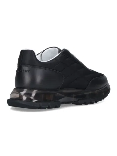 Givenchy Quilted Black Sneakers With Translucent Sole And Contrasting Laces In Black