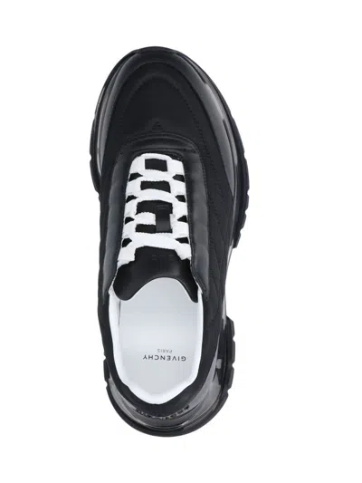 Givenchy Quilted Black Sneakers With Translucent Sole And Contrasting Laces In Black