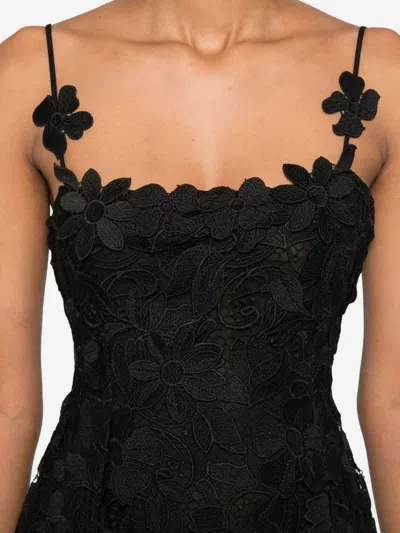 Blumarine Floral-lace Mini Party Dress In Black