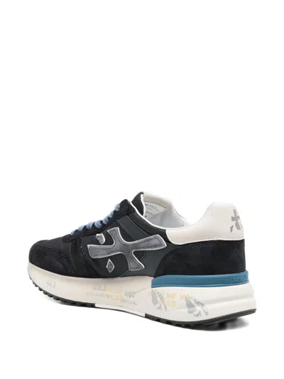 Premiata Layered White And Grey Sneakers With Sculpted Sole In Multi