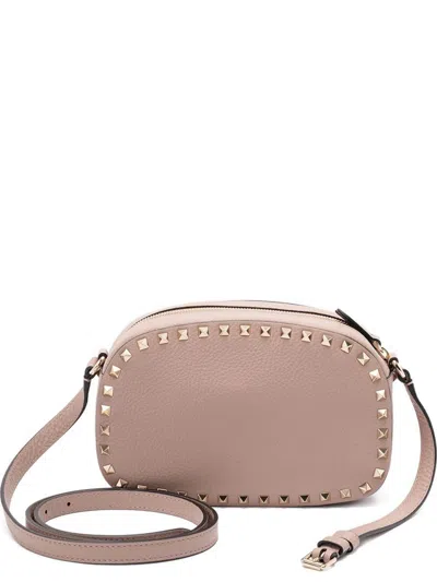 Valentino Stud-embellishment Leather Crossbody Bag In Pink
