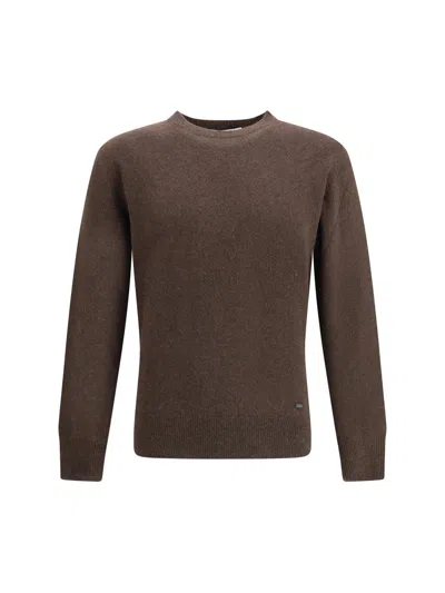 Brooksfield Crew-neck Sweater In Brown