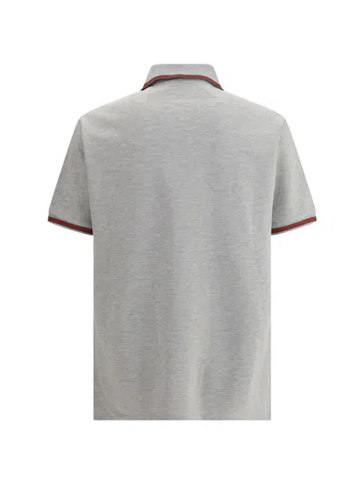 Gucci Cotton Polo Shirt Featuring Web Detail In Gray